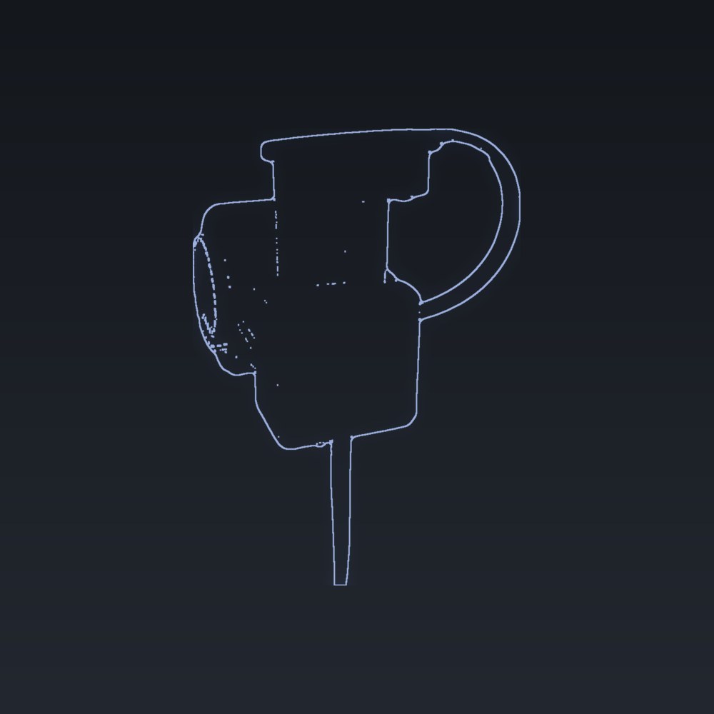 Outline drawing of a battery tender mount with protective cap
