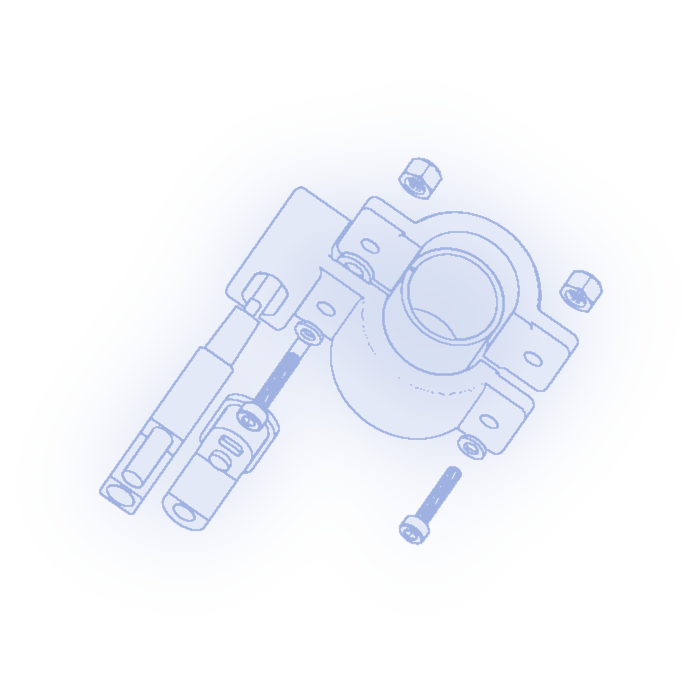 Outline drawing of a battery tender mount with protective cap