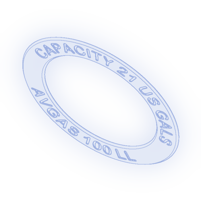 Outline drawing of a fuel tank capacity ring